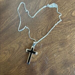 Elegant Black and Gold Cross Necklace